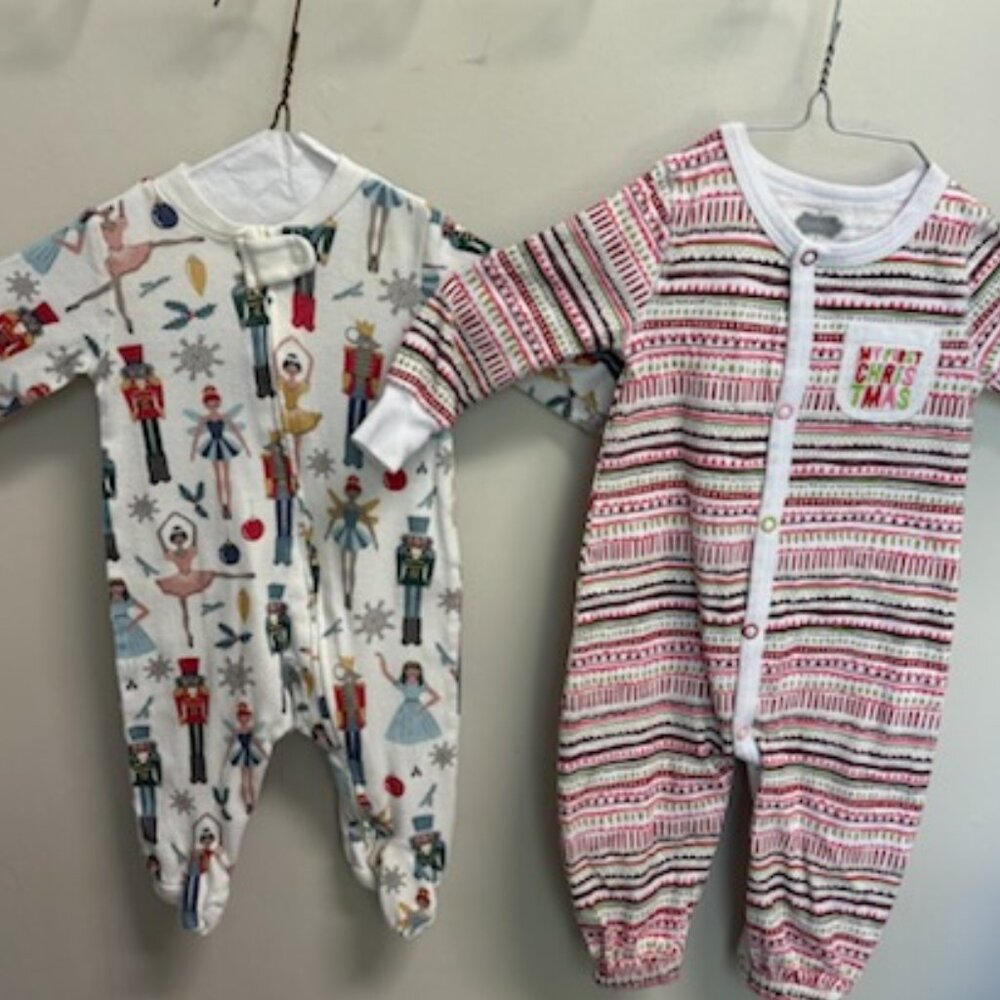 Mud Pie My First Christmas Infant Romper and Nutcracker Sleeper 0-3 mths Bundle
